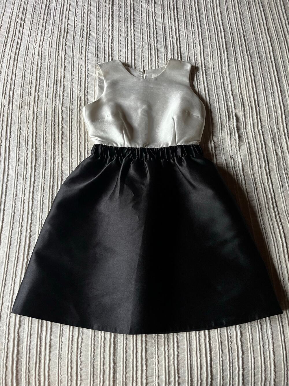Kate Spade Swift Las Vegas Silk Blend Colorblock Dress Cream/Black 2 NWT